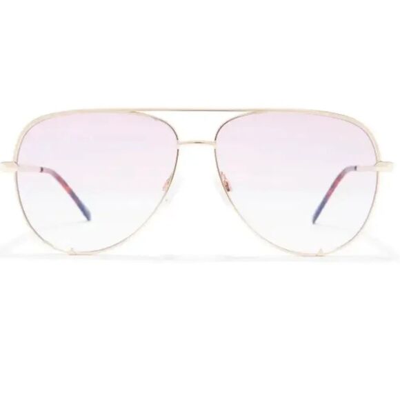 Quay Australia Accessories - QUAY 56mm High Key Shift Aviato Glasses In Gold/ Pink ⭐️